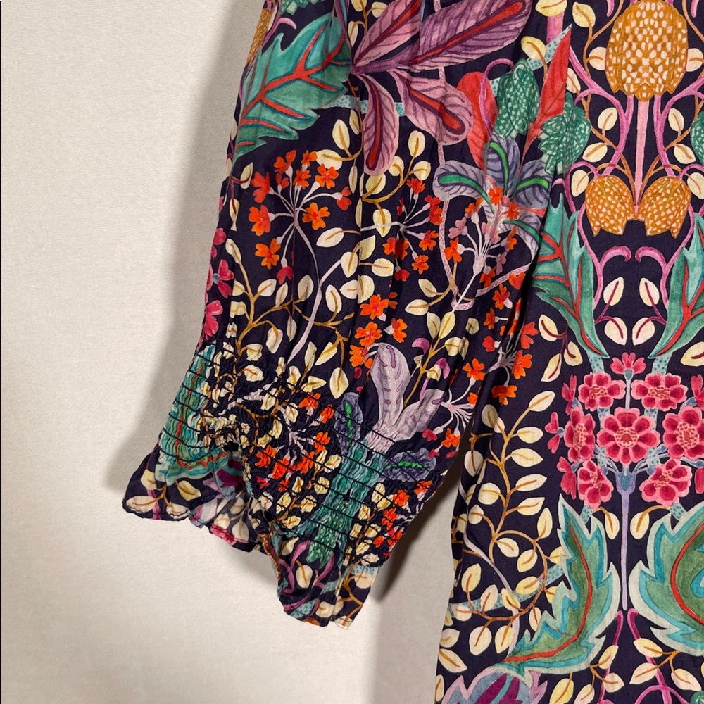 J. Crew Multicolor Floral Print Puff-Sleeve Blouse - Picture 3 of 7